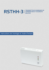 Sentera Controls RSTHH-3 Instructions De Montage Et Mode D'emploi
