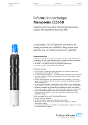 Endress+Hauser Memosens CCS55D Information Technique