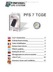 INFOSEC UPS SYSTEM PFS 7 TCGE Notice D'utilisation