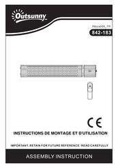 Outsunny 842-183 Instructions De Montage Et D'utilisation