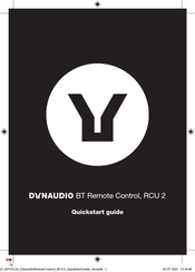Dynaudio RCU2 Mode D'emploi