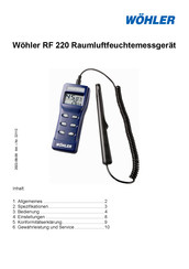 Wohler RF 220 Mode D'emploi