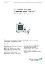 Endress+Hauser HART Proline Prosonic Flow I 400 Information Technique