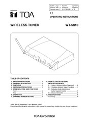 Toa WT-5810 Mode D'emploi