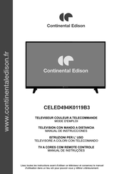 CONTINENTAL EDISON CELED494K0119B3 Mode D'emploi