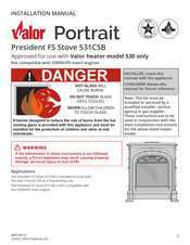 Valor Portrait President FS Stove 531CSB Manuel D'installation