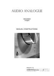 Audio Analogue CRESCENDO Manuel D'instructions