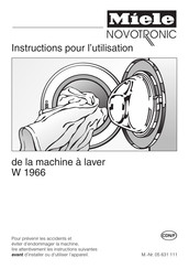 Miele NOVOTRONIC W 1966 Instructions Pour L'utilisation