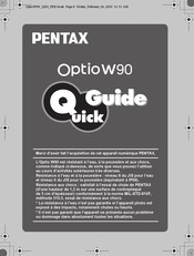 Pentax OptioW90 Guide Rapide