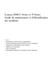 Lenovo 3000 N Serie Guide De Maintenance Et D'identification Des Incidents