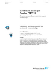 Endress+Hauser Cerabar PMP51B Information Technique