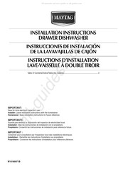 Maytag MDD8000AWS Instructions D'installation