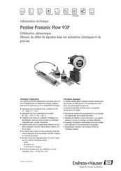 Endress+Hauser Proline Prosonic Flow 93P Information Technique