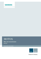 Siemens MOTOX BA 2019 Instructions De Service