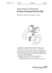 Endress+Hauser Proline Prosonic Flow B 200 Instructions Condensées