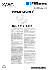 Xylem HYDROVAR HVL 2.015 Traduction Des Instructions D'origine
