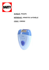 Philips Satinelle Soft HP6407/03 Mode D'emploi