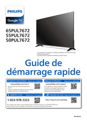 Philips 65PUL7672 Guide De Démarrage Rapide