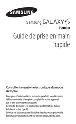 Samsung GALAXY S I9000 Guide De Prise En Main Rapide