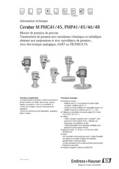 Endress+Hauser Cerabar M PMC45 Information Technique