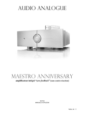 Audio Analogue MAESTRO ANNIVERSARY Manuel D'utilisation