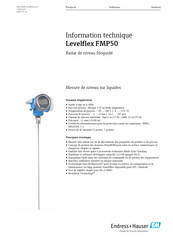 Endress+Hauser Levelflex FMP50 Information Technique