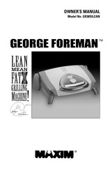 Maxim GEORGE FOREMAN GR38SILCAN Manuel