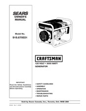 Sears CRAFTSMAN 919.670031 Manuel