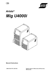 ESAB Aristo Mig U4000i Manuel D'instructions