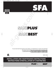 SFA SANIPLUS Instructions D'installation Et D'entretien