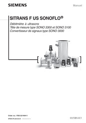 Siemens SITRANS F US SONOFLO SONO 3000 Manuel