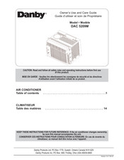 Danby DAC 5110M Guide D'utiliser Et Soins De Propriètaire