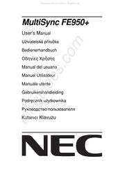 NEC MultiSync FE950+ Manuel Utilisateur