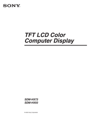 Sony SDM-HX93 Mode D'emploi
