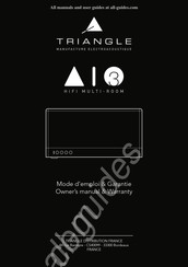 Triangle AIO3 Mode D'emploi & Garantie