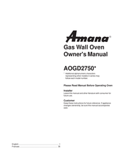 Amana AOGD2750 Serie Mode D'emploi