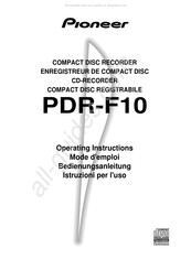 Pioneer PDR-F10 Mode D'emploi
