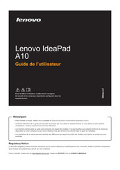 Lenovo IdeaPad A10 Guide De L'utilisateur