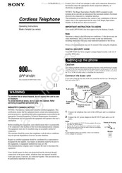 Sony SPP-N1001 Mode D'emploi