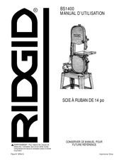 RIDGID BS1400 Manuel D'utilisation