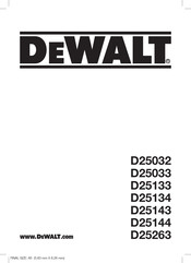 DeWalt D25263 Mode D'emploi
