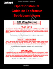 Upright X26 Guide De L'opérateur