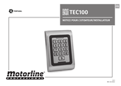 Motorline professional TEC100 Notice Pour L'utilisateur