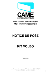 CAME KIT VOLEO Notice De Pose