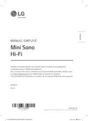 LG Mini Sono Hi-Fi OL45 Manuel Simplifié