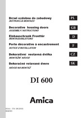 Amica DI 600 Notice D'installation