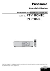 Panasonic PT-F100NTE Manuel D'utilisation