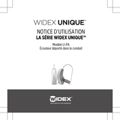Widex UNIQUE U-PA Notice D'utilisation