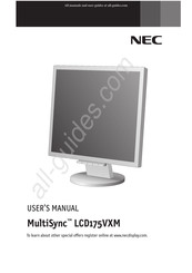NEC MultiSync LCD175VXM Mode D'emploi