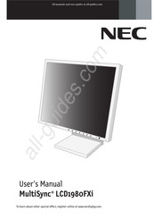 NEC MultiSync LCD1980FXi Mode D'emploi